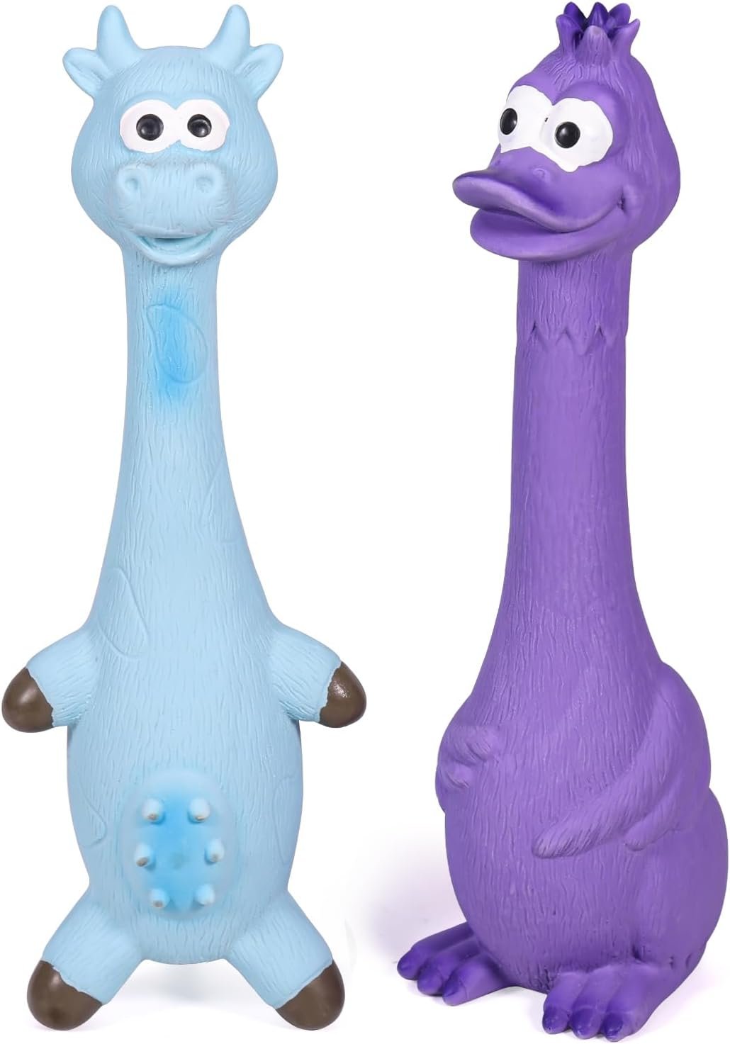 2-Pack Squeaky Latex Animal Toys for Small-Medium