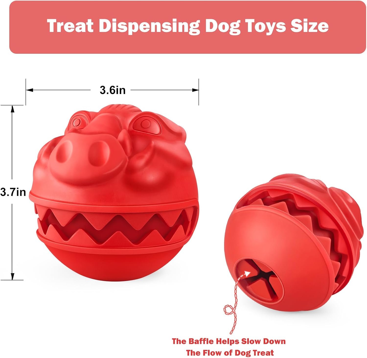 Rubber Treat Dispensing Dog Ball for Persistent Chewers - Image 2