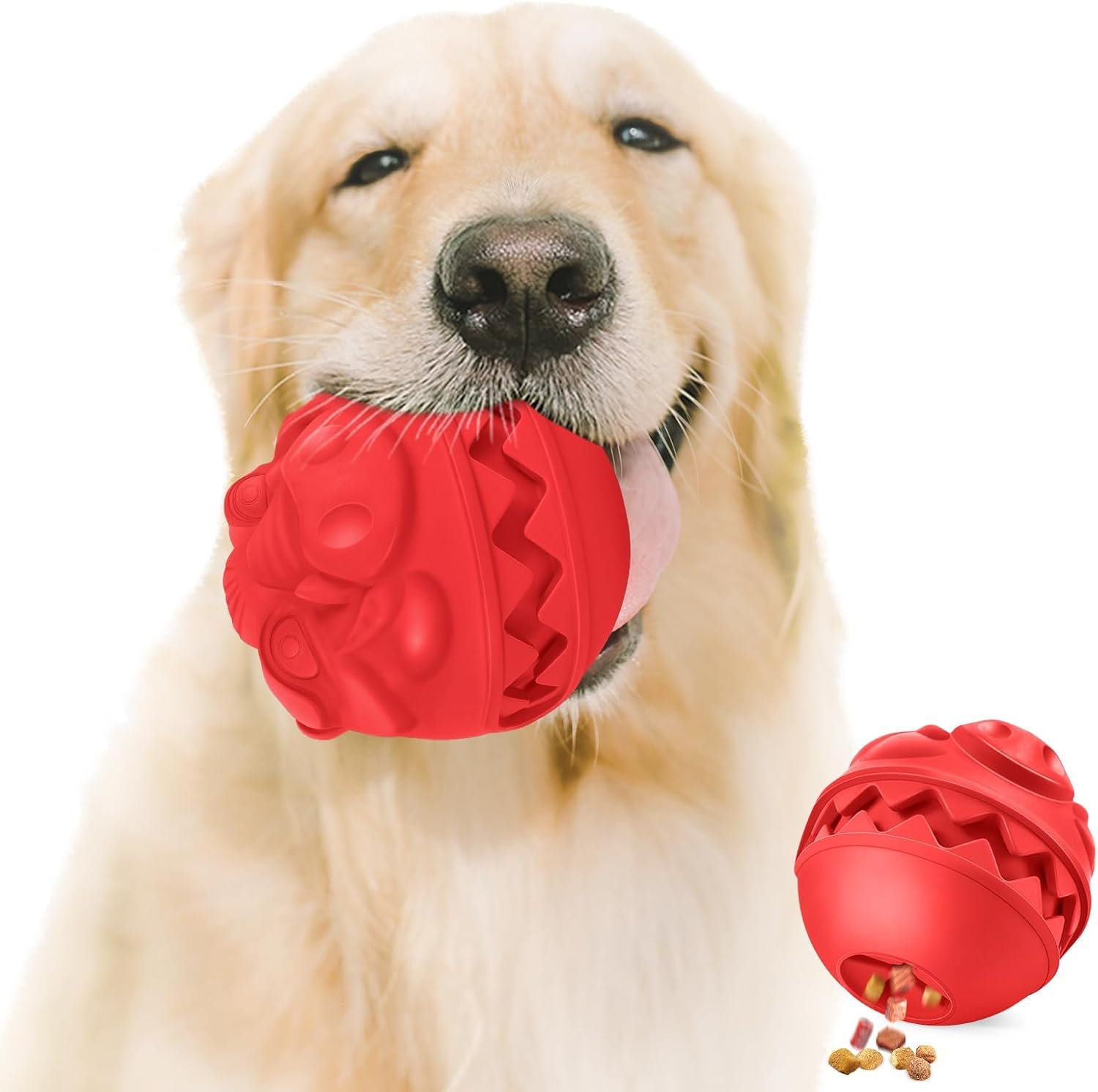 Rubber Treat Dispensing Dog Ball for Persistent Chewers