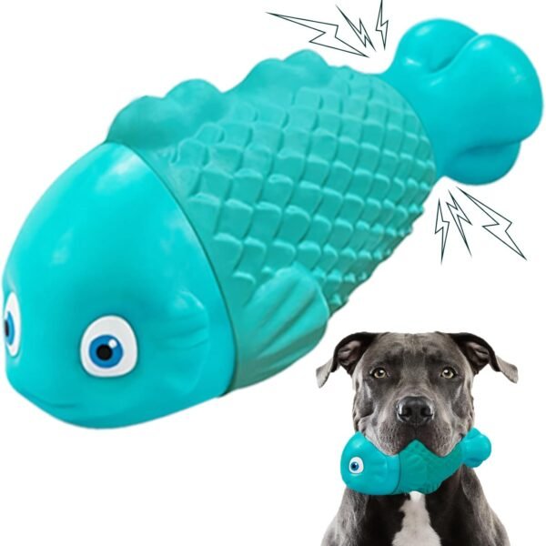Fish-Shaped Nylon-Rubber Toy for Large Breeds