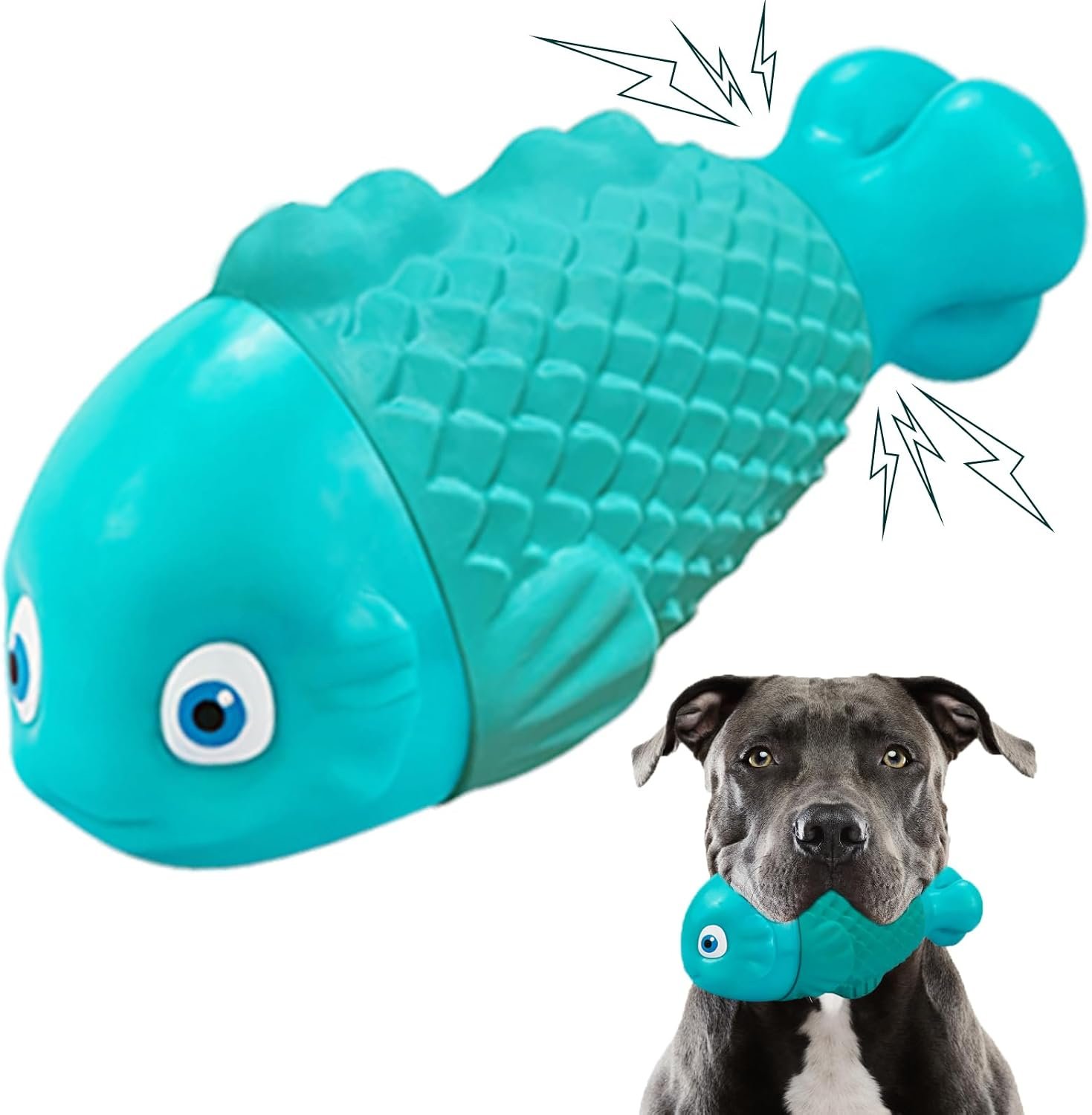 Fish-Shaped Nylon-Rubber Toy for Large Breeds