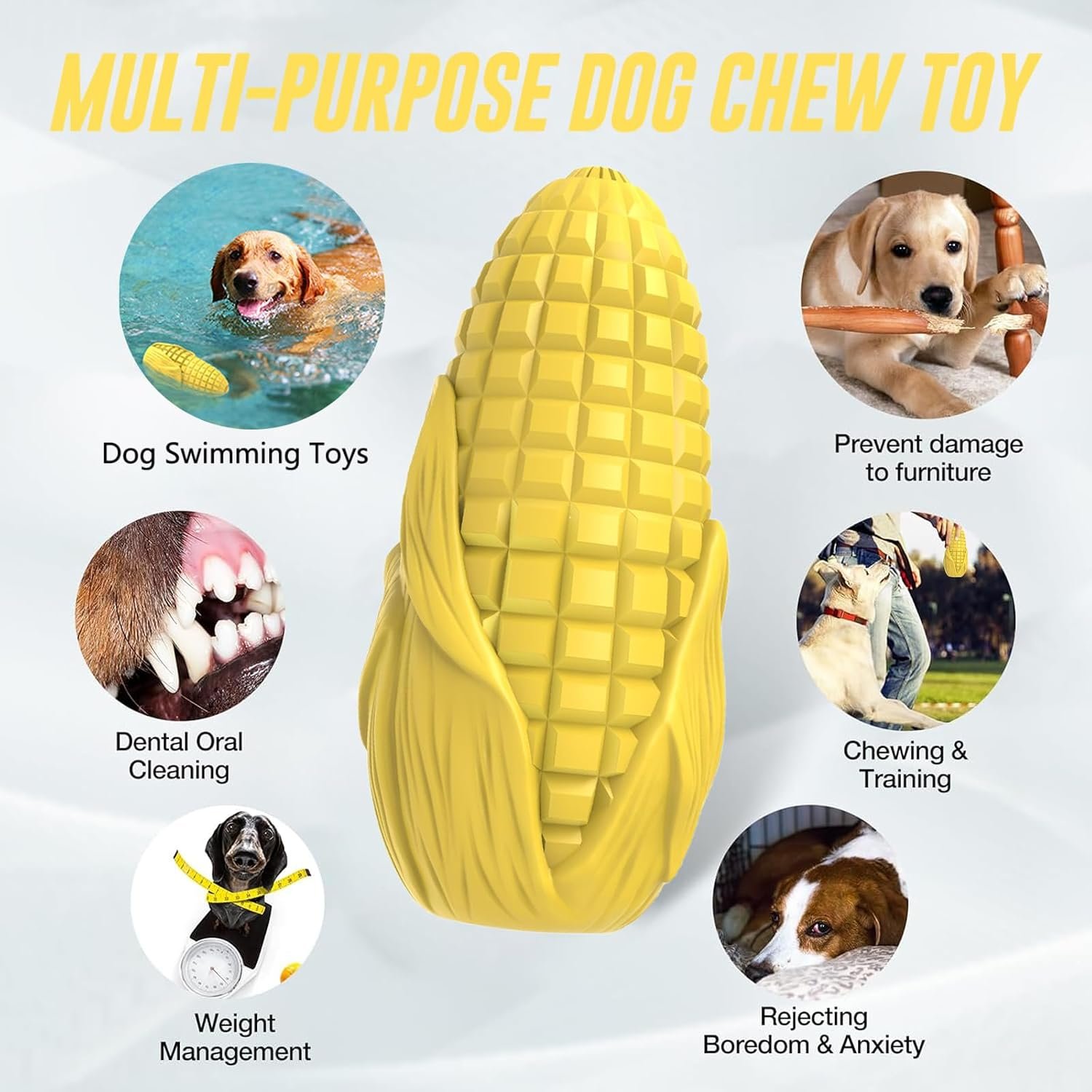 Corn-Shaped Rubber Squeaky Toy for Medium-Large - Image 2