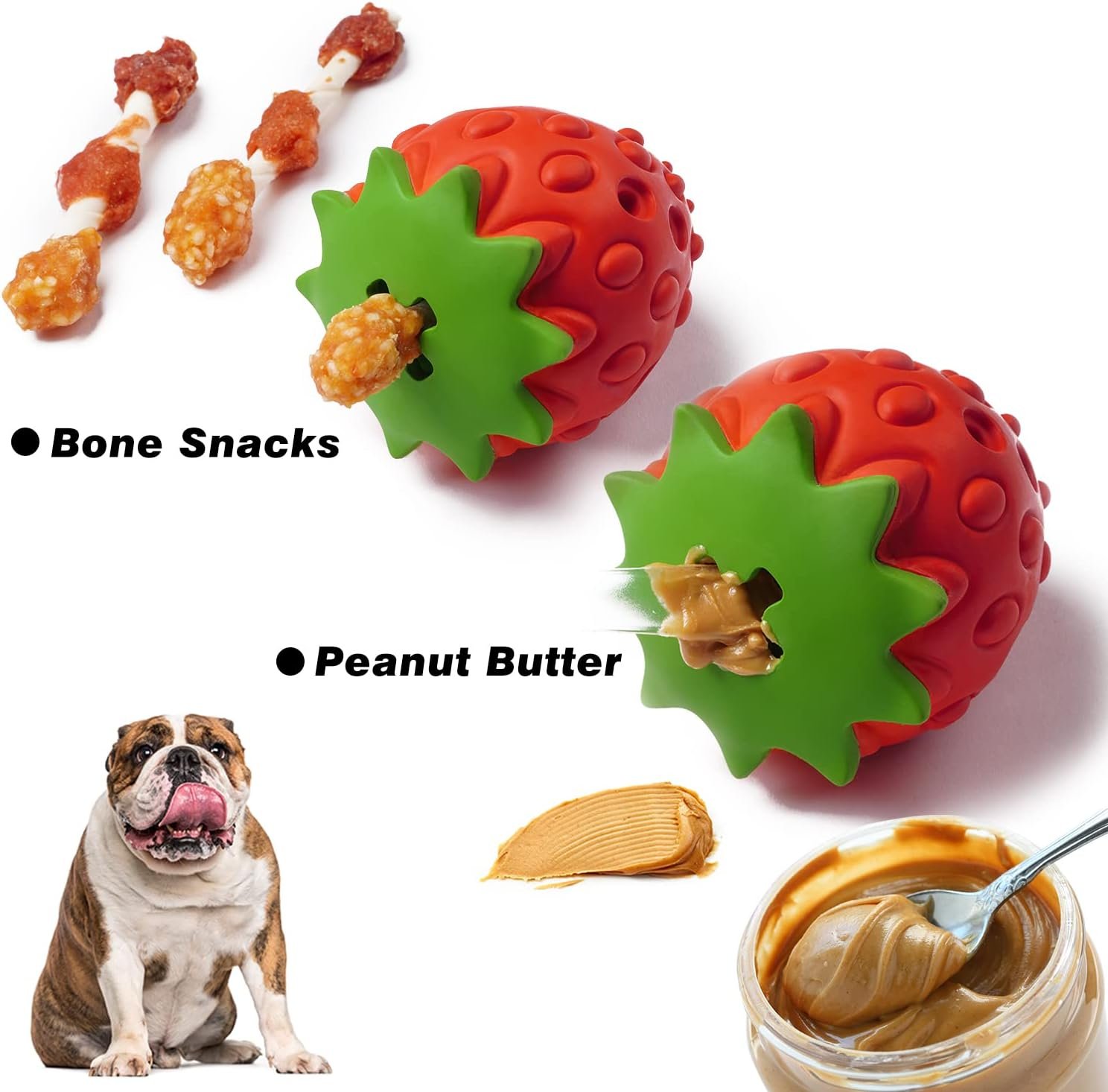 Dog Rubber Chew Toy, Treat Dispensing Puzzle Ball - Image 2