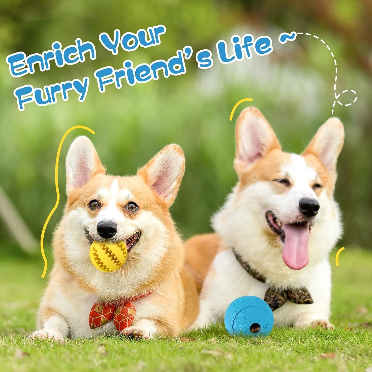 Dog Puzzle Toy 2-Pack, Interactive Treat Dispensing Toys