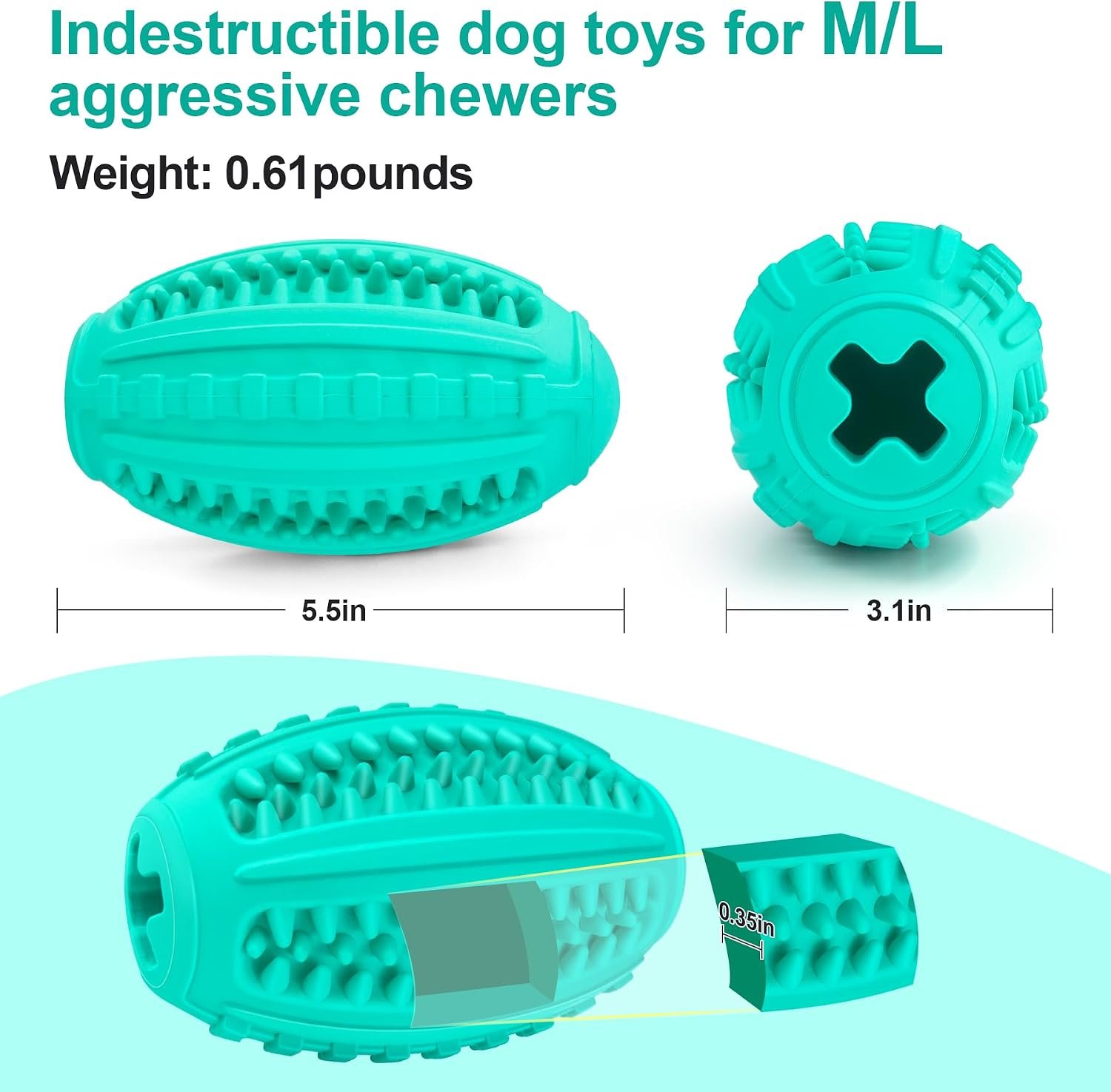 Squeaky Treat Dispensing Dog Ball for Large Dogs - Image 2