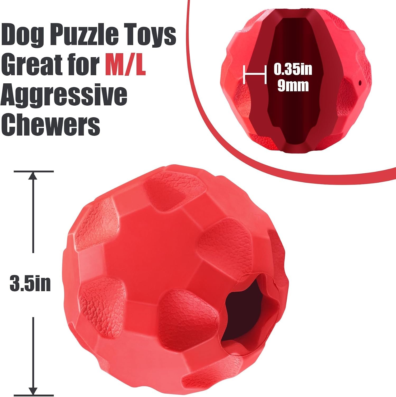 Rubber Treat Dispensing Dog Toys for Large Breeds - Image 2