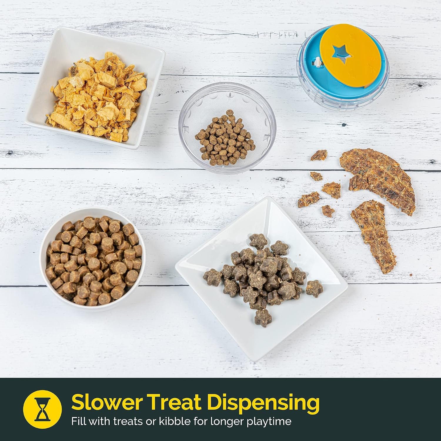 Interactive Treat Dispensing Dog Ball, 4-Inch Slow Feeder